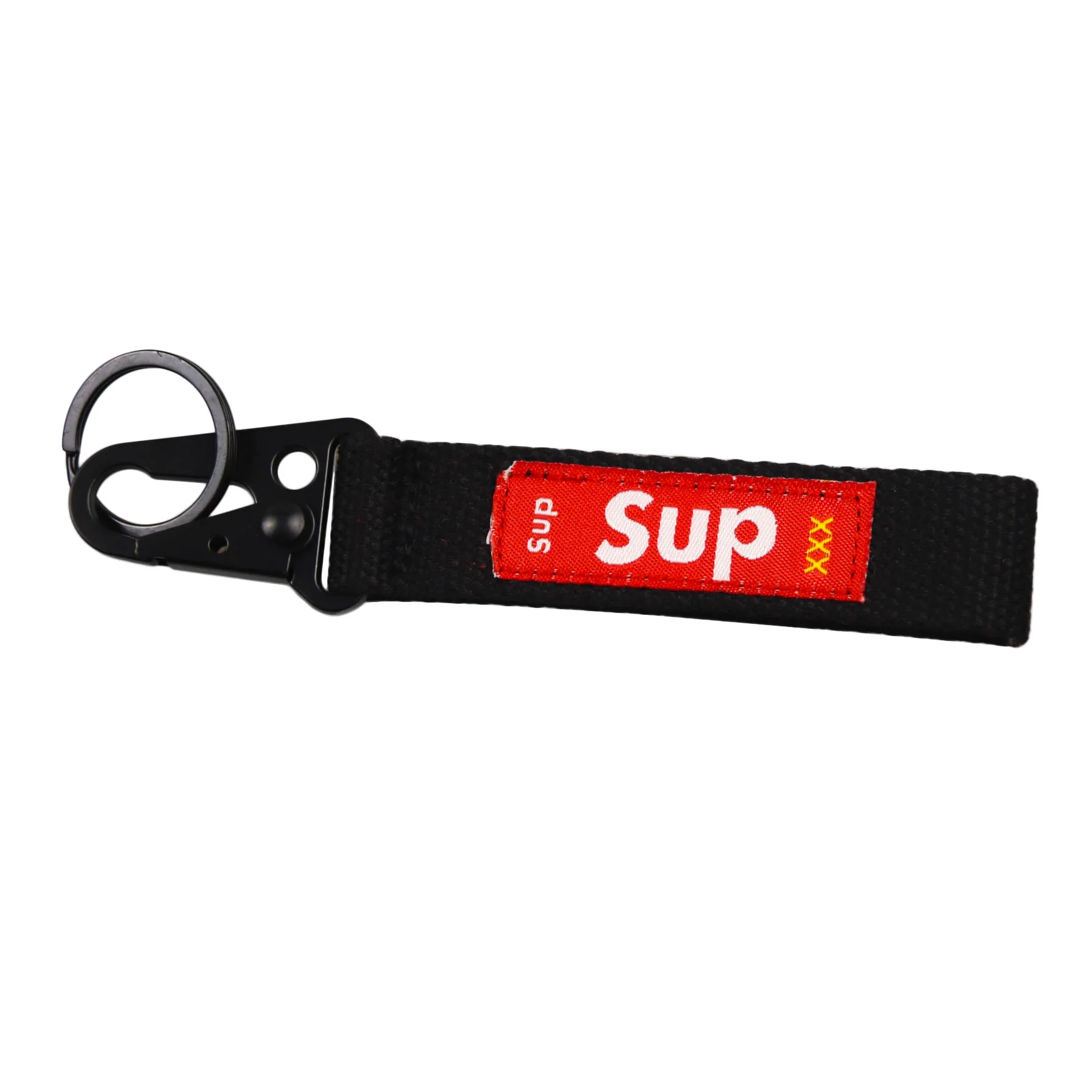 Cheap price custom short lanyard keychains carabiner strap key tag keyring for promotion
