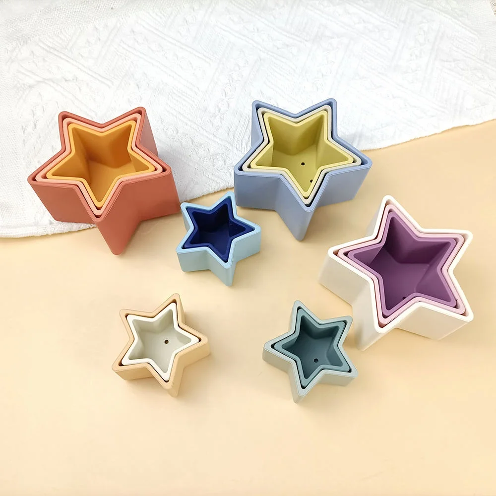 LoveBond New Products Baby Silicone Stacking Toys Infants Education Toys Rainbow Building Blocks For Children