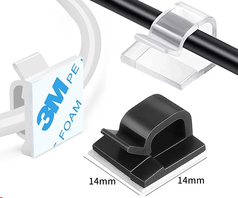 Self-adhesive Cable Holder Fixer Clips Organizer Management Adhesive For Home Office Car Wire Manager Wall Sticker w24-718