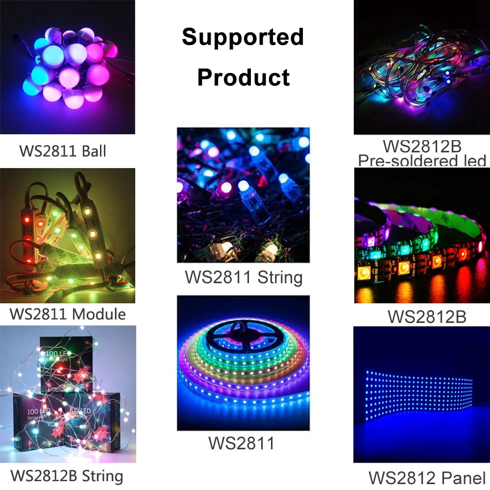 WS2812B RGBIC пиксели светодиодный контроллер 14 клавиш DIY WS2812 SPI умный USB5V