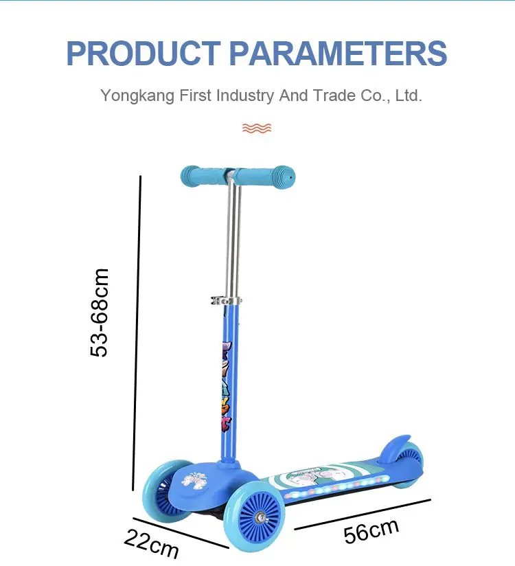 Customised Logo Toddler Child Mini Scooter Outdoor Foldable Scooter with Adjustable T Bar