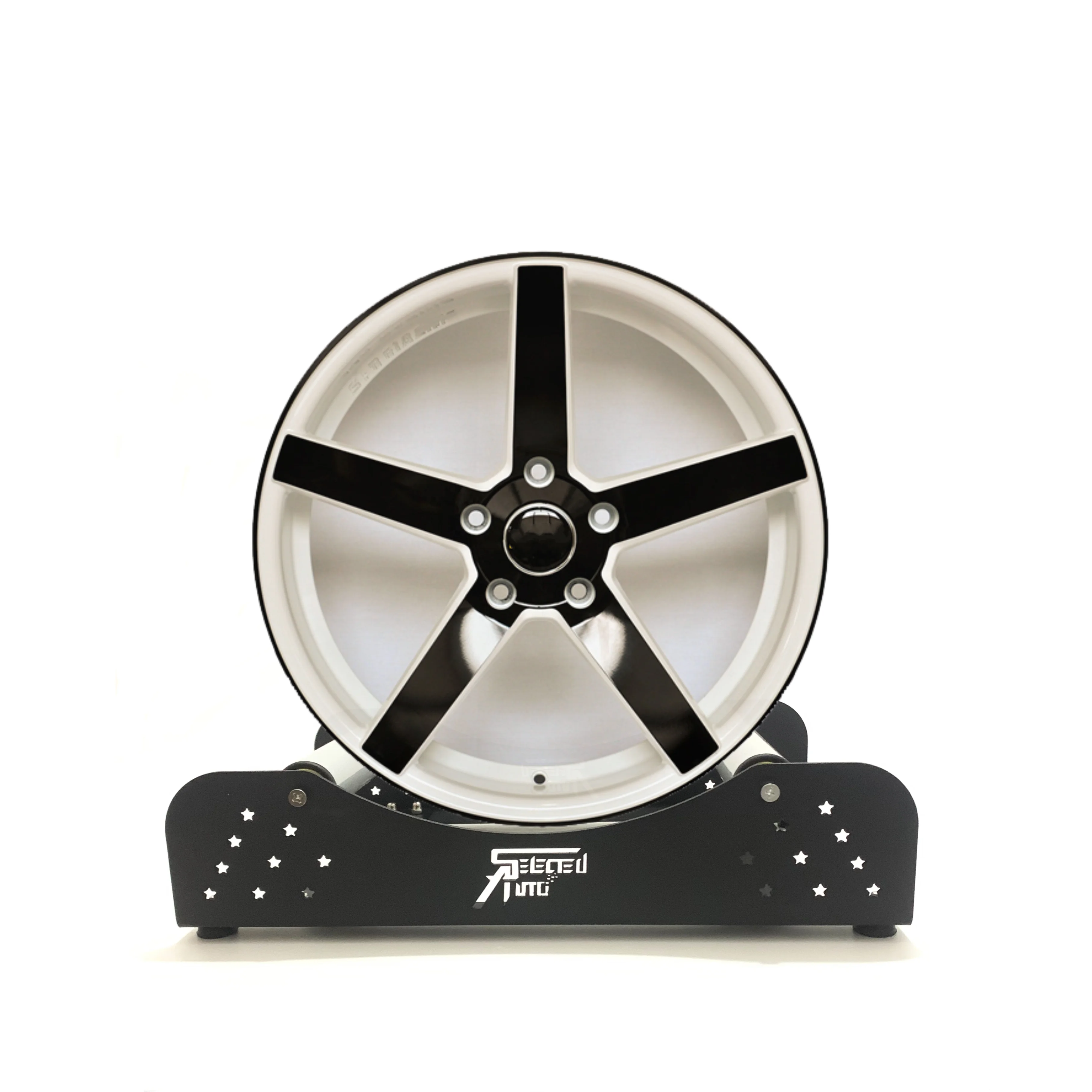 Customized Rolling Car Rims and Display Stand Iron Detailing Rack Tire Holder