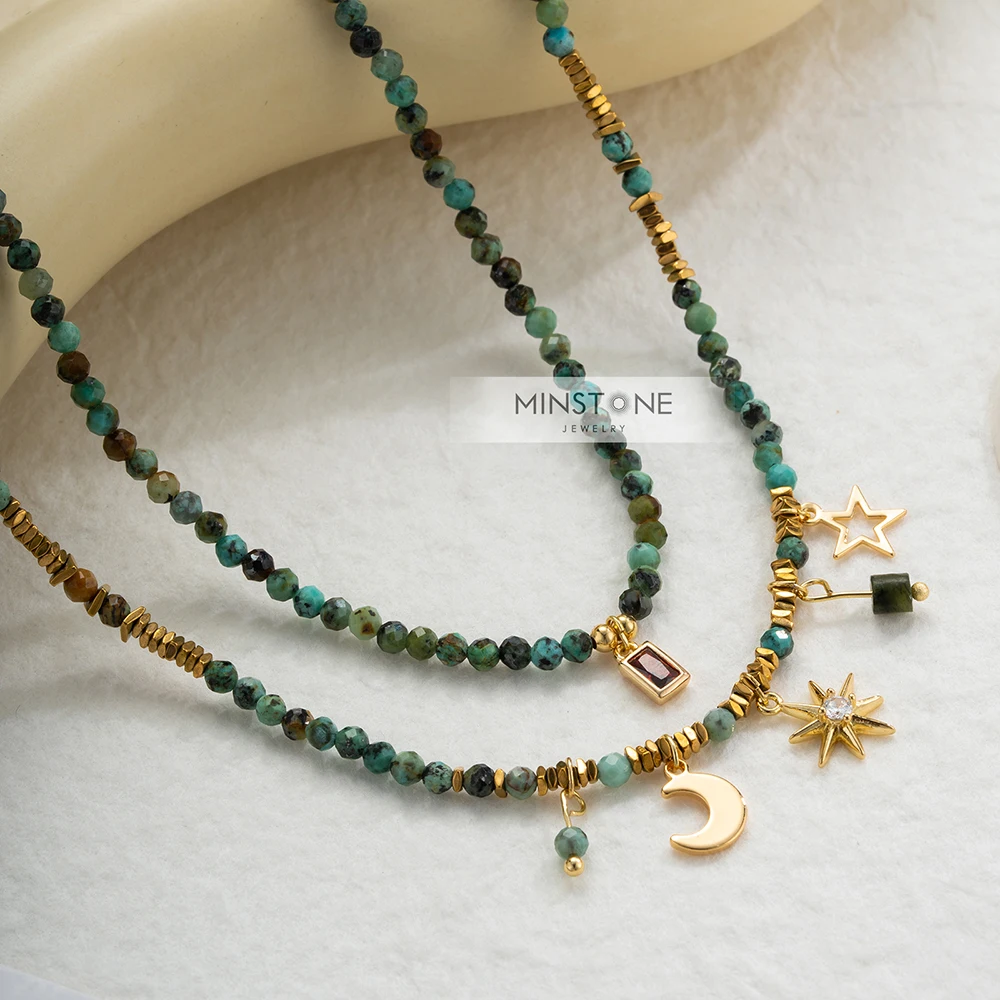 Hot Selling Natural Stone Necklace Sets Customized Zircon Necklace Stainless Steel Necklace For Gift