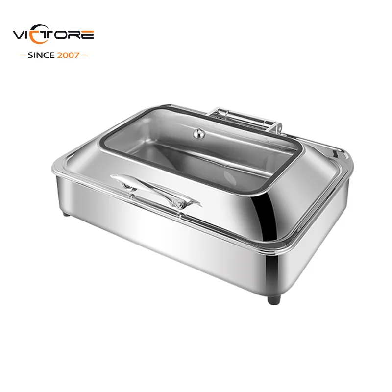 9L hydraulic Catering restaurants kitchen equipment Oblong Chafing Dish buffet food warmers stove