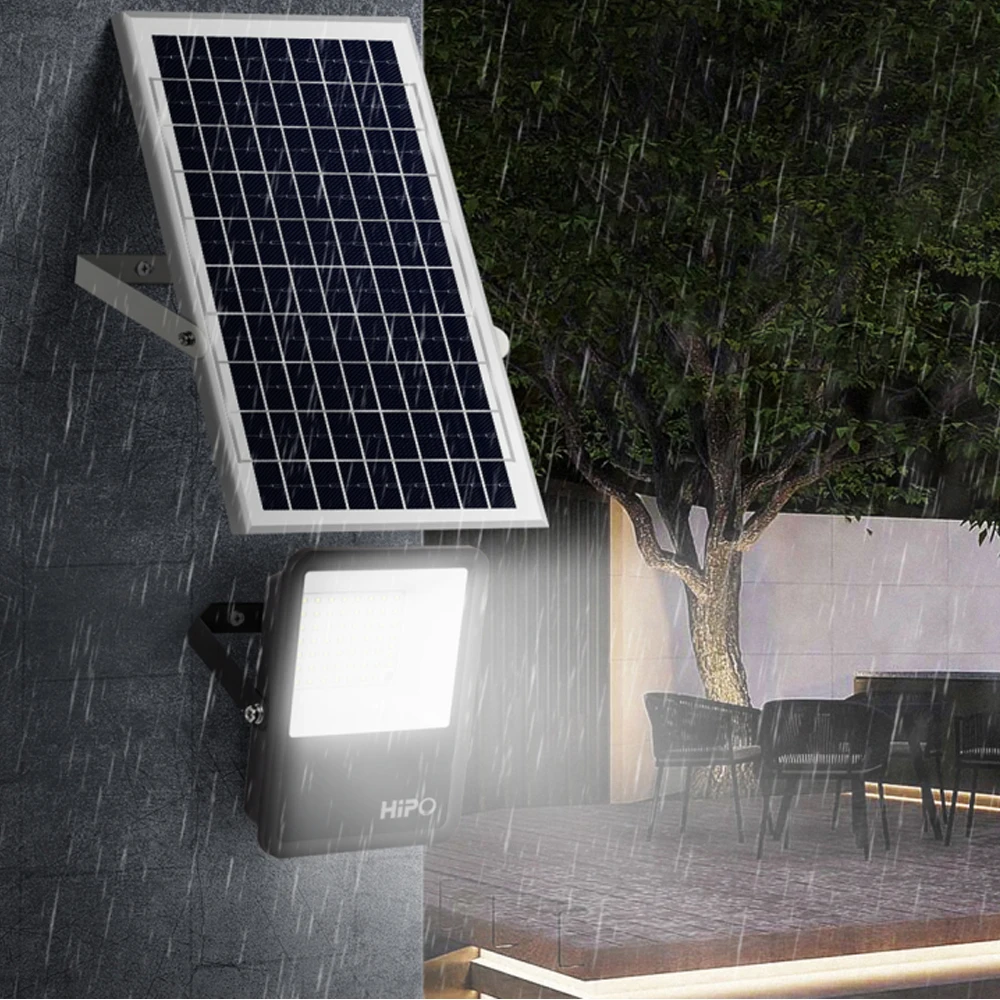 HiPO Monocrystalline Silicon Solar Panel Solar Floodlight Automatic Charging LED Solar Lights Projection Lamp Wholesale