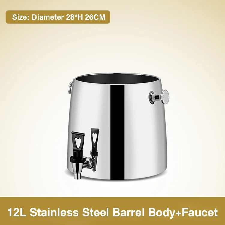 12L/19L Stainless Steel Juice Cauldron Commercial Transparent Hotel Buffet Juice Bucket With Faucet Alcohol Beverage Dispenser