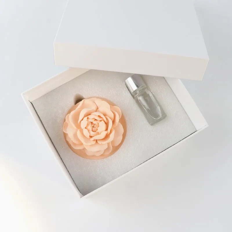 Luxury Home Car Decoration Air Freshener Ceramic Scented Aroma Plaster Porcelain Flower Fragrance Essential Oil Diffuser