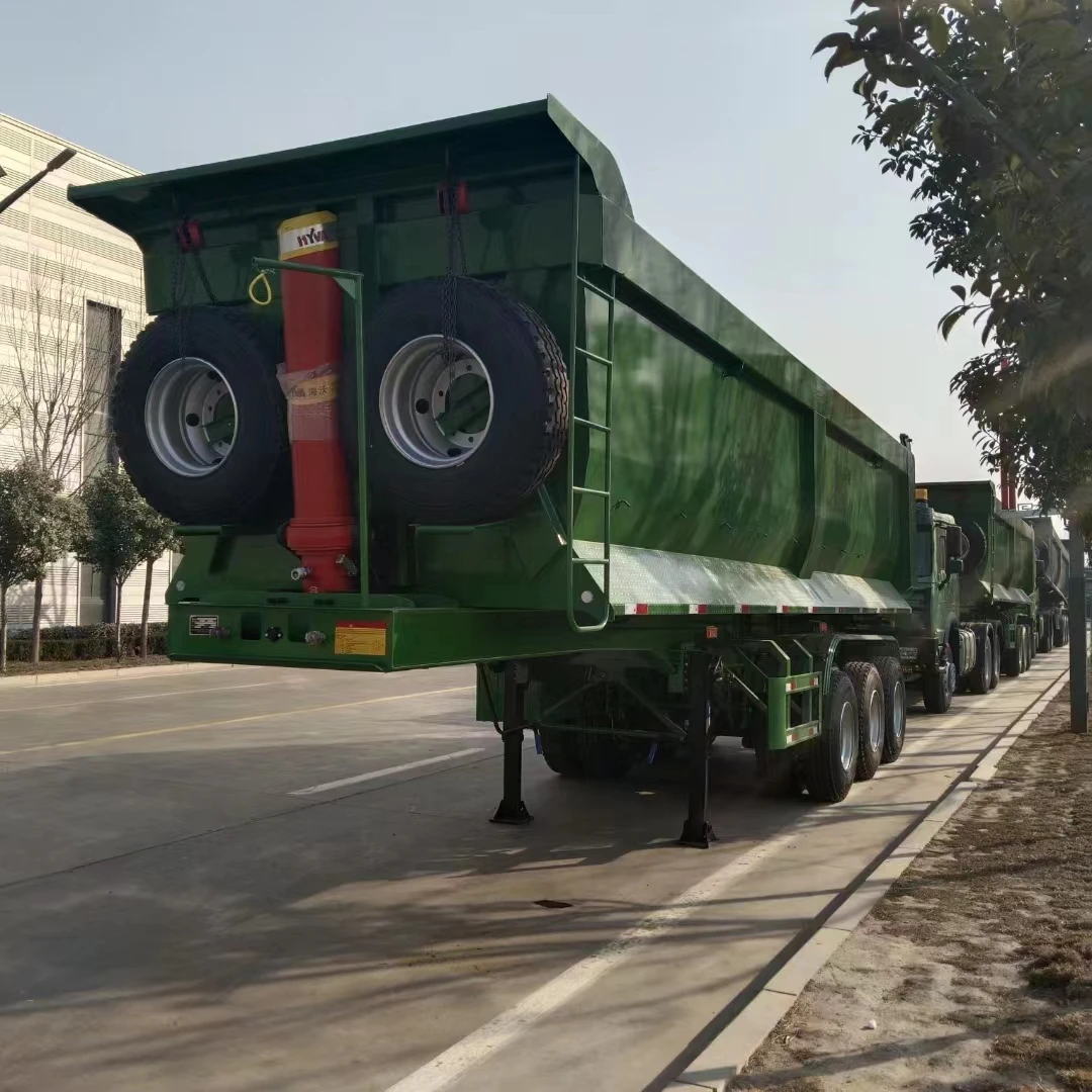 Heavy Duty  U shape 35 40 45 Cbm Cargo 60 Tons  End Dump Truck  Rear Tipper Semi Trailer For Sale