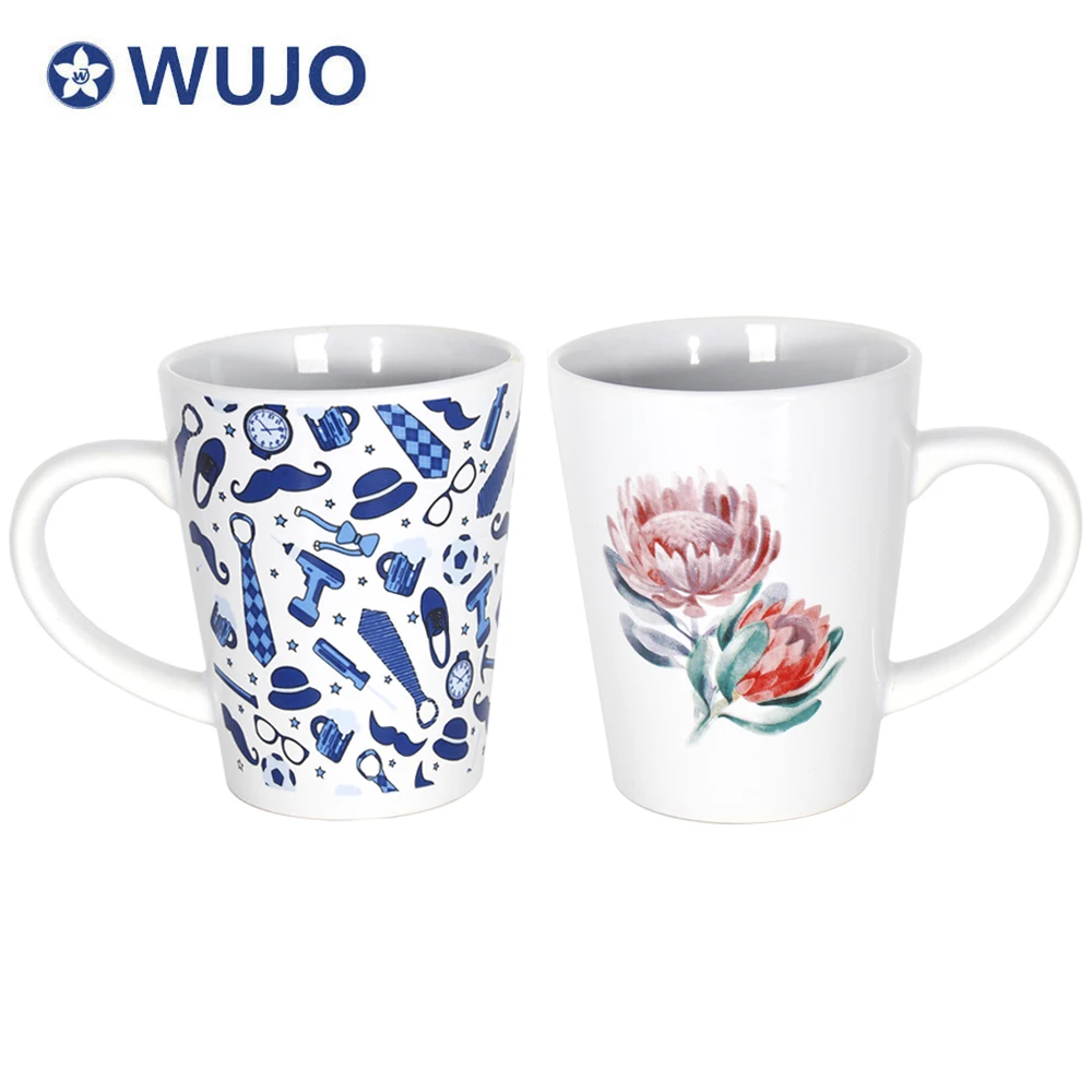 Porcelain Ceramic Coffee Mugs Set V-mugs Supplier Ceramic Cup Mugs with Color Gift Box Packing