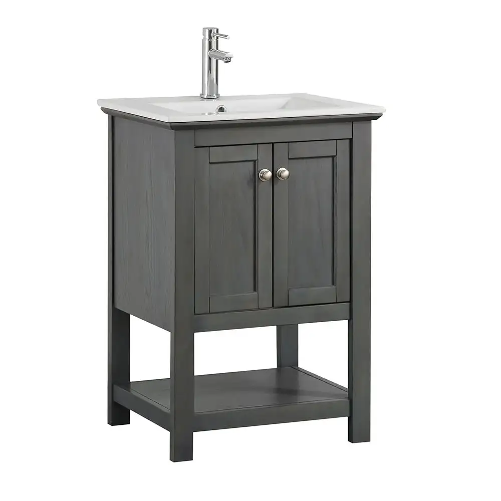 25 in. Cheap bathroom vanity with sink top top grade Grey bathroom vanity set Chinese durable manufacturer bathroom vanities