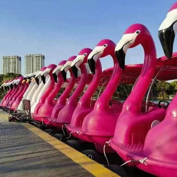 Attractive Famous pink Flamingo Yellow Duck Electric Motor Boat Amusement Equipment Adult Pedal