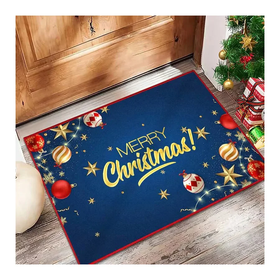 Family carpet faux cashmere Christmas element carpet doorway carpet small floor mat  hot sell mat residential rug