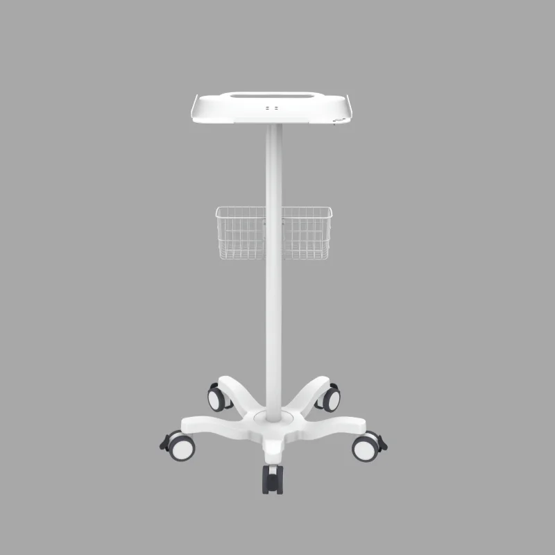 Modern Universal Hospital Cart Mobile Tablet Monitor Medical Trolley 5 Flexible Wheels Nurse Workstation Hotel Living Room