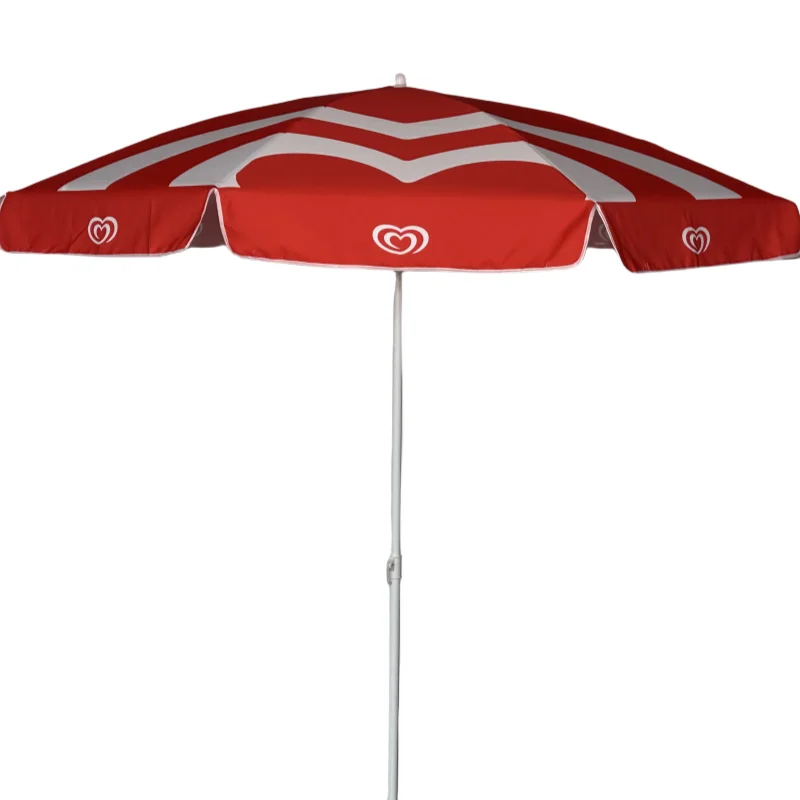 160g RPET 160g Recyclable Fabric 180CM Beach Printed Umbrella Promotion kids Pastel Beach Umbrella Hot Stamping LOGO Parasol
