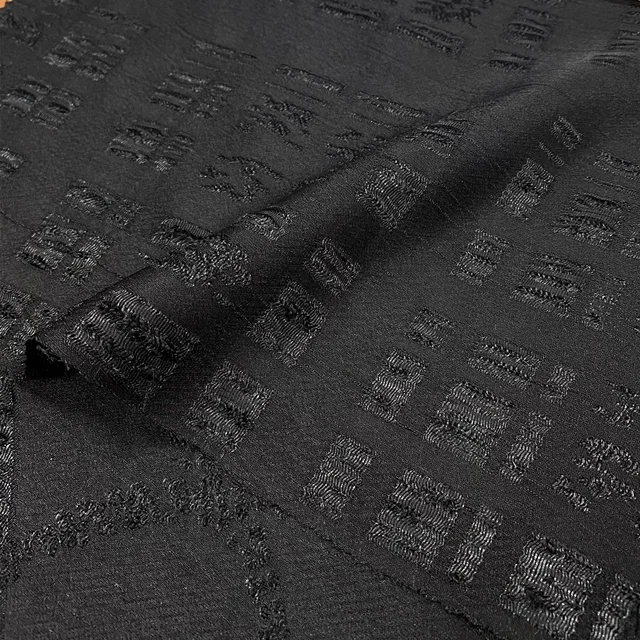 Jacquard Manufacturer Customized Pattern Luxurious Dark Black Abaya Fabric Women Muslim Dress 2024 Dubai Elegant