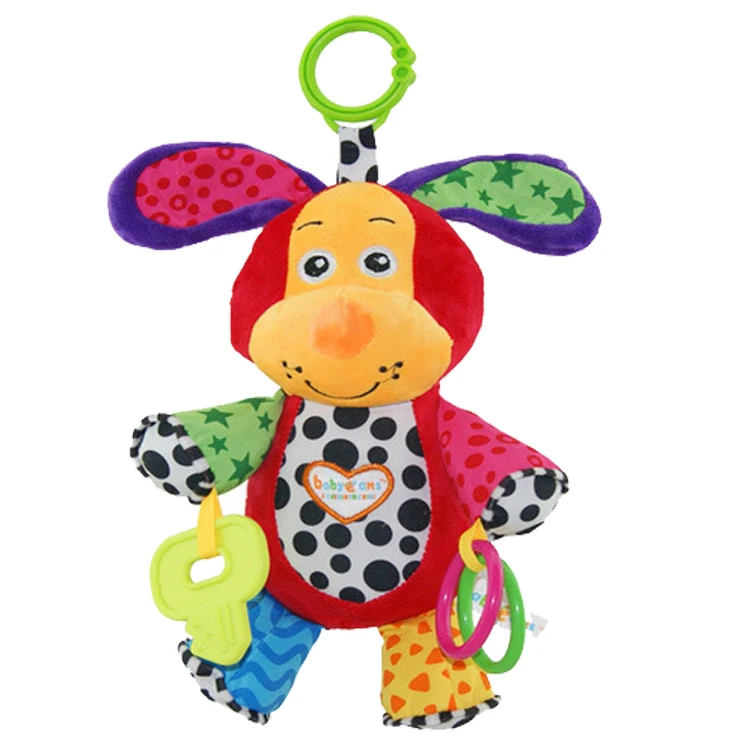 Baby musical hanging toys  plush puppy educational toy for kids