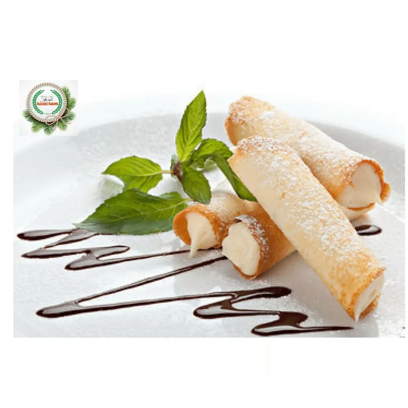 High Quality Pistachio Flavored Italian Sweet Frozen Sheep ricotta Cream Pastry 1kg 8xbox for Export