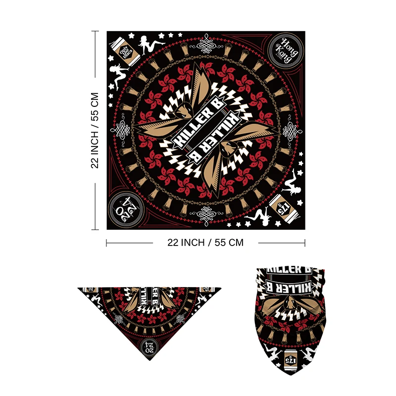 Customized Factory Double Print Bandana Custom Logo Fans Cotton Bandana Square Sport Bandana