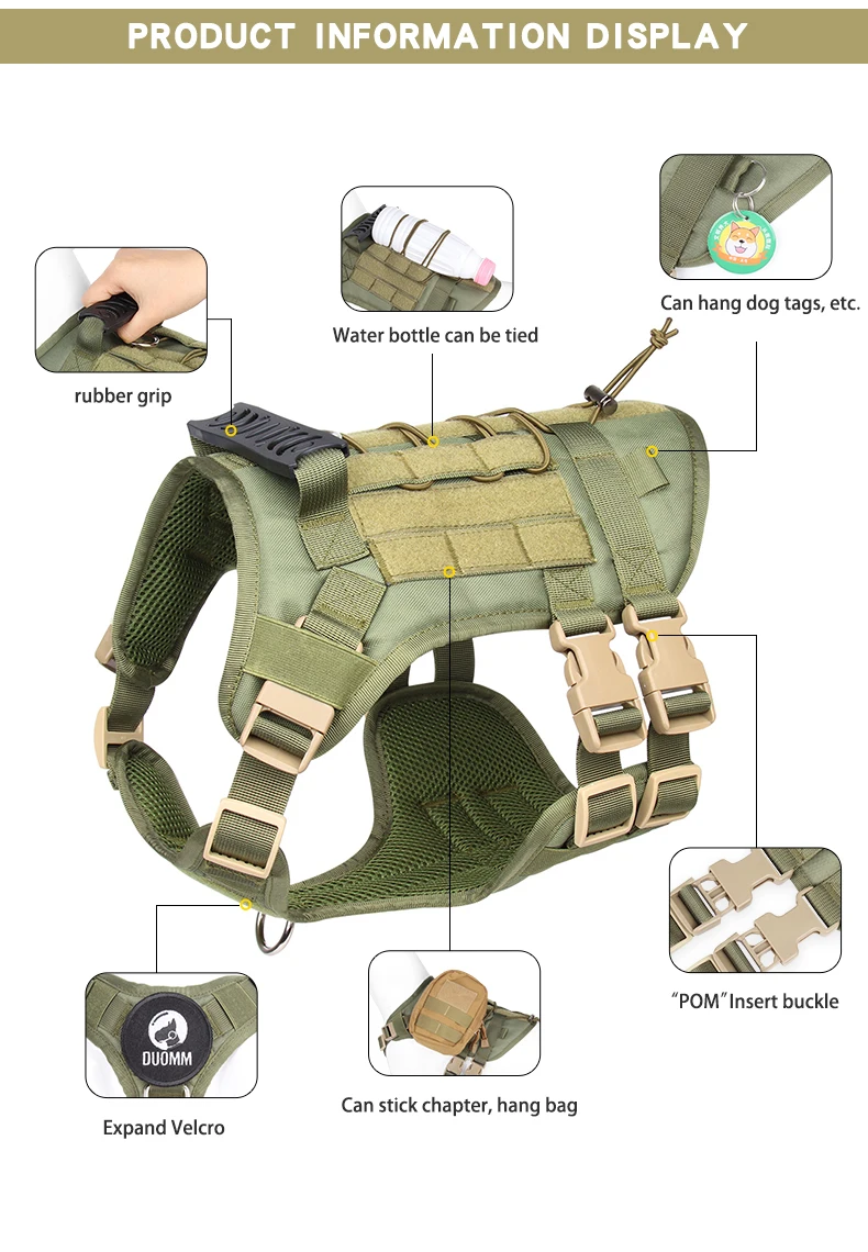 Hotsale Adjustable Reflective High Quality Tactical Vest Hunting Gear Training Dog Harness