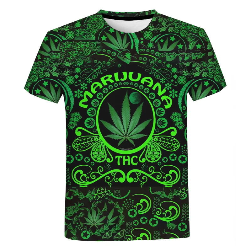 2023 Plants Weeds Leaf Digital Printing Shirt For Men Custom All Over Print Tshirts Graphics Printed Tee 3D Clothing T-Shirt