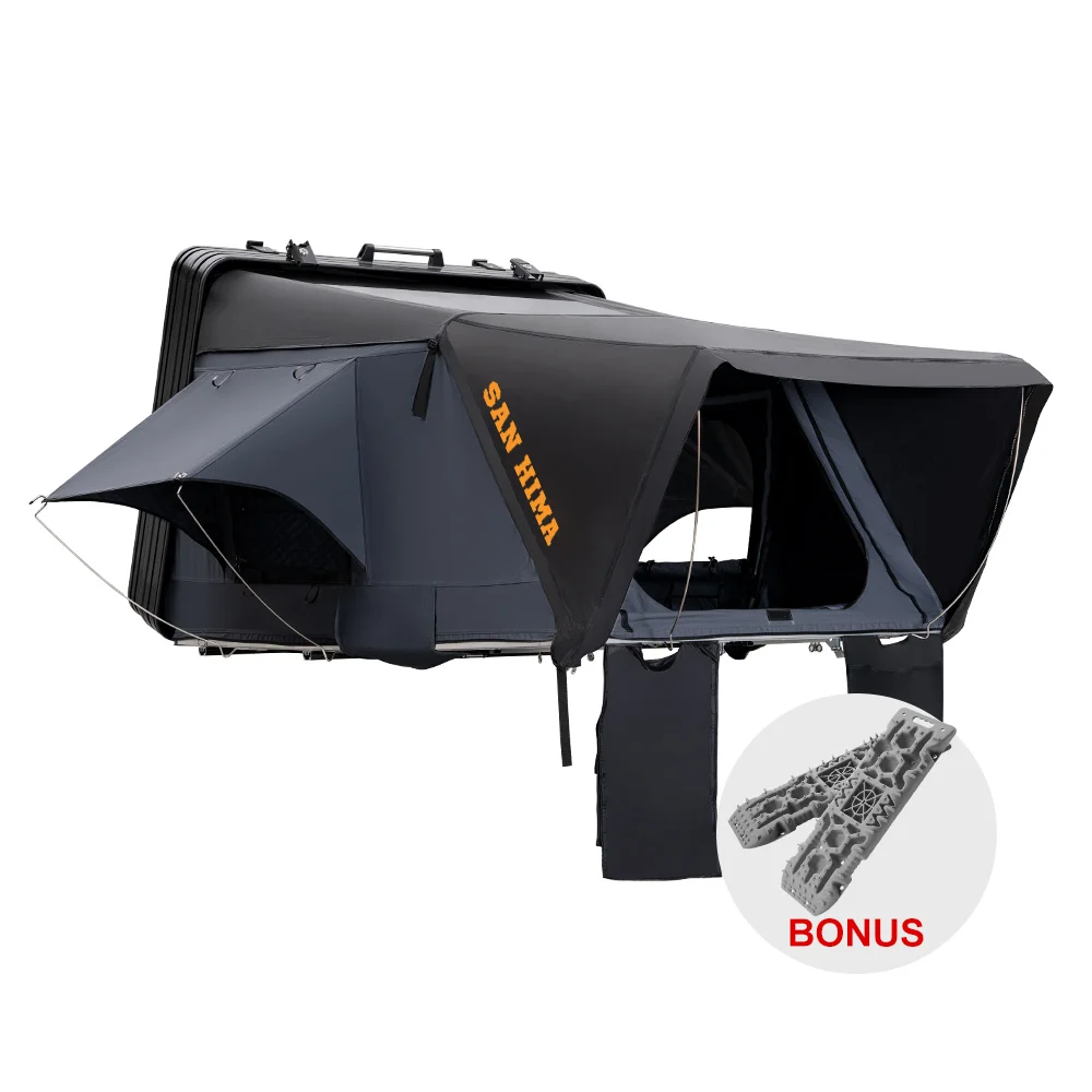 SAN HIMA 4 Person Aluminum High Hard Shell Roof Top Tent Car Rooftop Tent For 4x4 Off-Road Camper Camping