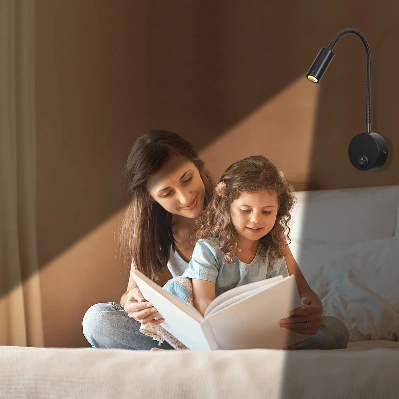 RV lights 12-24V LED Flexible Gooseneck Wall Reading Light Wall Mounted Bedside Lamp With Switch for Bedroom Workbench Hotel