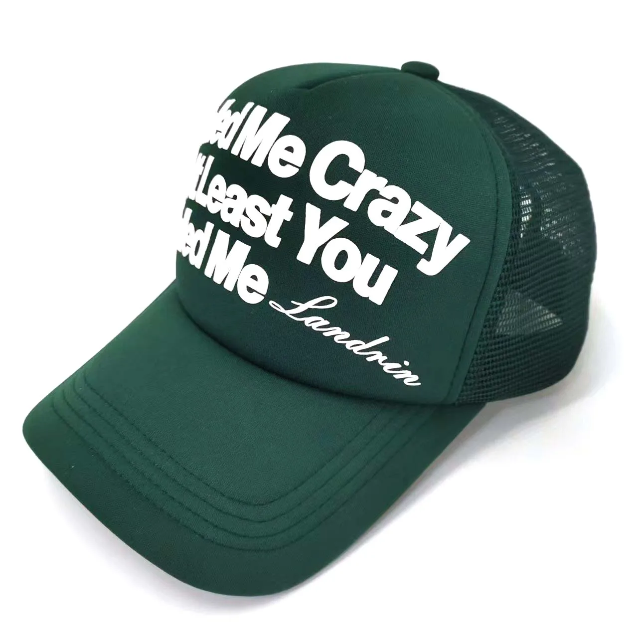High Quality 3D Puff Print Custom Trucker Hat White Letters Logo Personalized Puff Hats Custom Puff Printing Trucker Hat