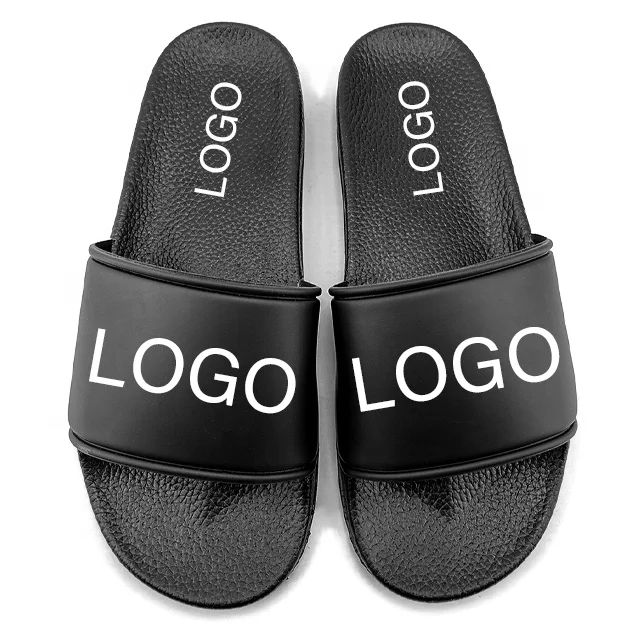 Шлепанцы Greatshoe для мужчин и женщин, летние сандалии без рисунка, с логотипом на заказ, черные, оптом