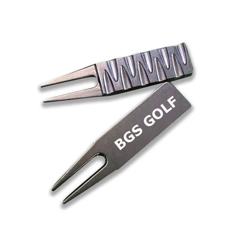 Custom Logo Durable Zinc Alloy Club Cleaner Magnetic Ball Marker and Divot Repair Tool Golf Divot Repair Tool With Ball Marker