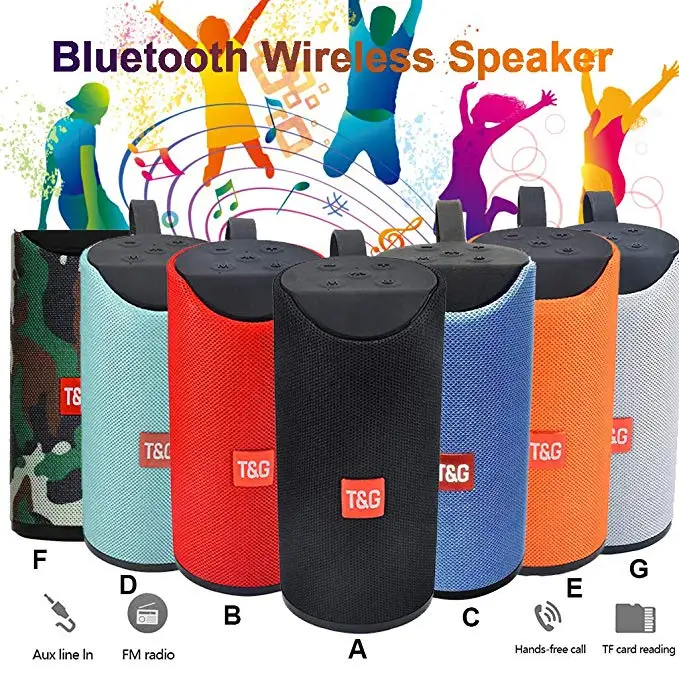 
Waterproof Portable Bluetooths Speaker Wireless Outdoor Speaker 2 Speaker Subwoofer with Hand Rope TG113 