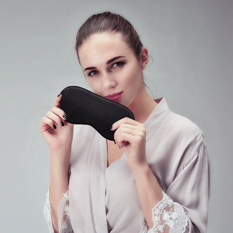 Satin Silk Sleep Eye Mask Blindfold Soft Eye Cover Eyeshade OEM Regular Opp Bag Packaging 11 Colors Eye Mask