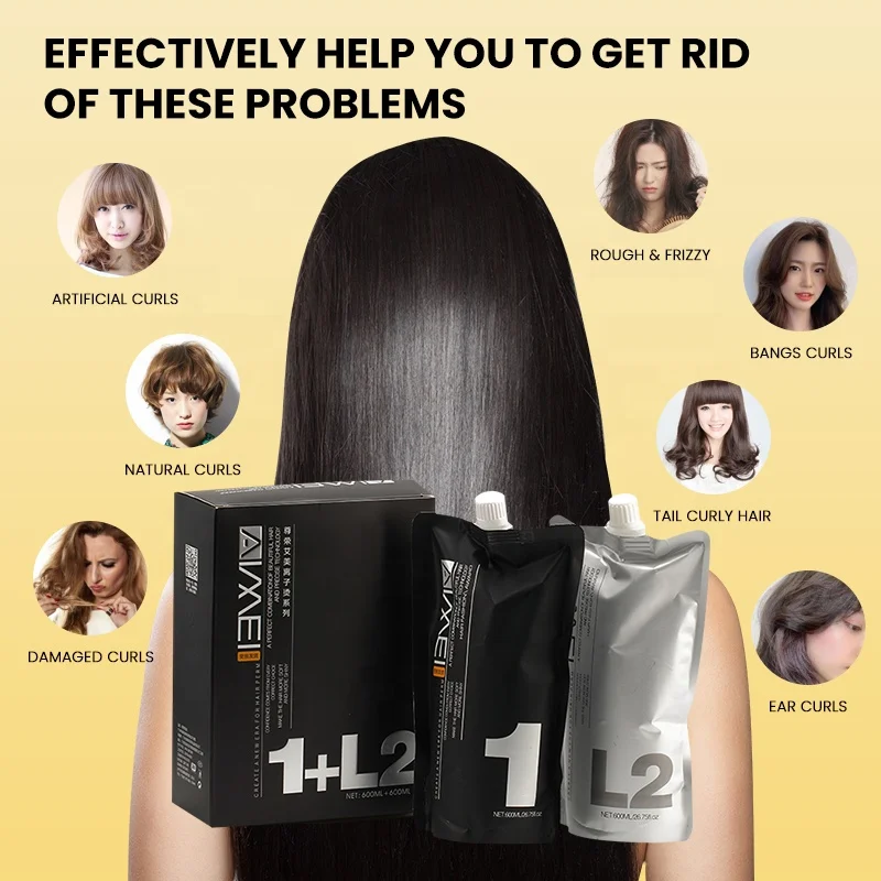 Private Label Permanent Shining  Hair Straightening Cream Rebonding Cream for Salon Use