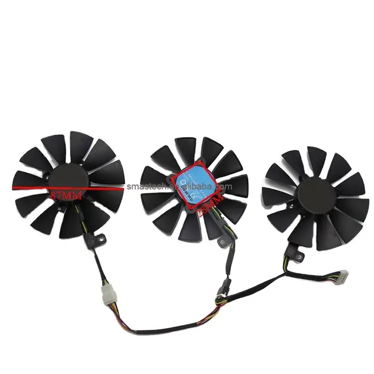 Кулер для ASUS STRIX GTX980TI RX480/580 R9 390X/R9 390 GTX 1060 GTX1070 1070Ti 1080Ti Gaming, 87 мм