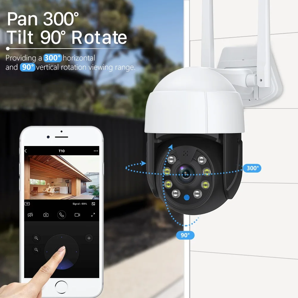 Wireless 1080P 2MP Tuya Smart camera Waterproof Outdoor IP Cameras P2P WiFi Security CCTV Surveillance PTZ Camera factory