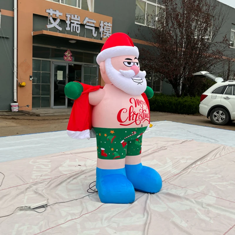 Indoor Activity 2.5m Funny Blow Up Father Christmas Party Interesting Large Inflatable Cartoon Christmas Santa Claus