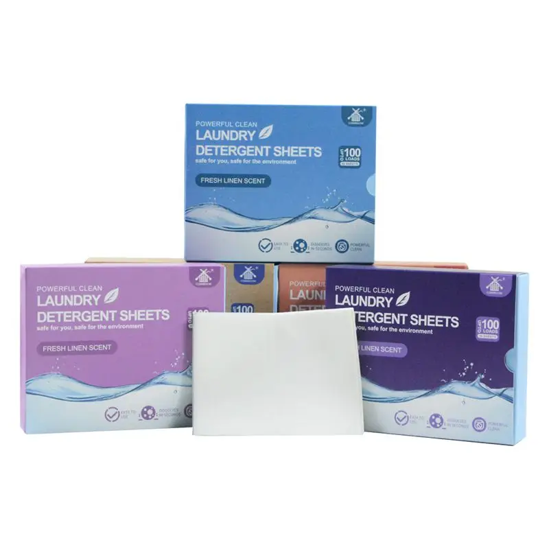 Multi active molecules Laundry detergent sheets Deep cleaning Eco friendly Customized sheets laundry detergent
