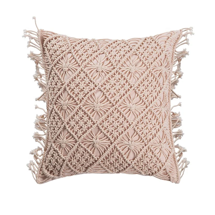 2022 New high quality boho bohemian style home decorative pillow case cover hand made cotton woven macrame cushion covers decor