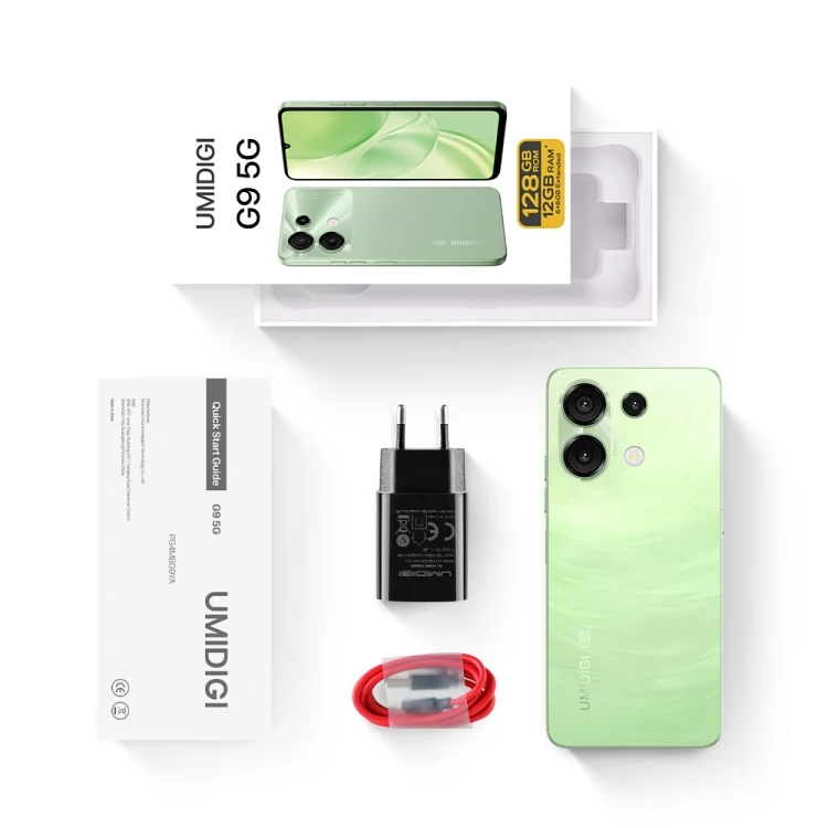Новый оригинальный смартфон UMIDIGI G9 5G 6 ГБ + 128 со сканером отпечатков пальцев и идентификацией лица Android 14 UNISOC T765 Octa Core