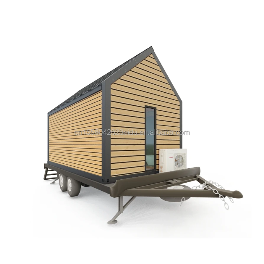 Modern  Container House Triangular Wooden Container Trailers with Wheels for Outdoor Coffee Sales