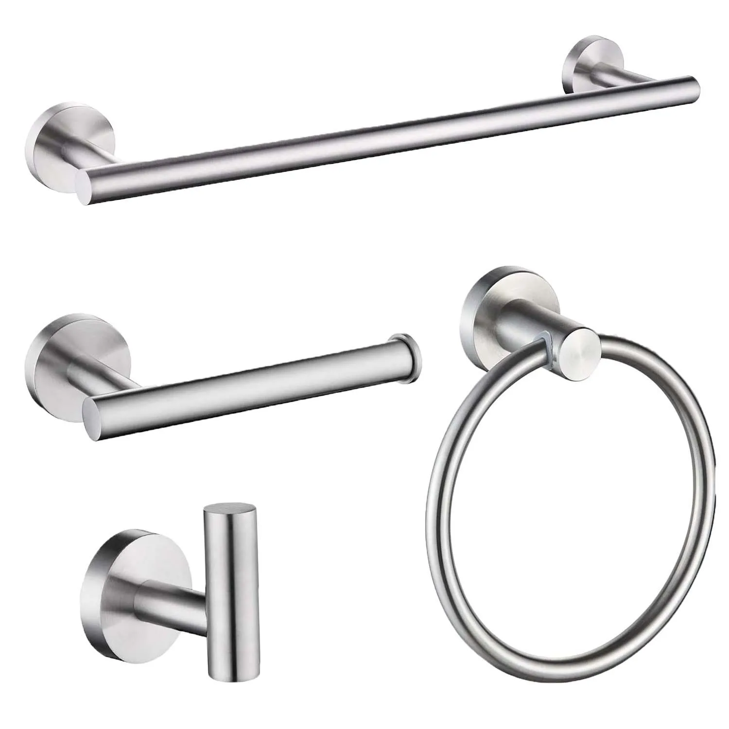 Stainless Steel Towel Hook Toilet Paper Holder Tower Hanger 4 Pieces Bathroom Accessories