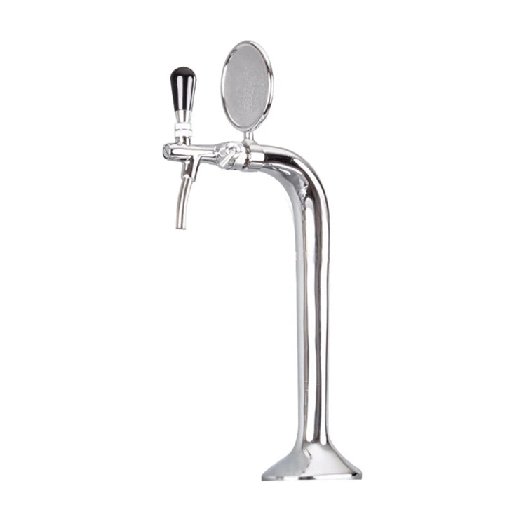 Chrome Plated Brass Beer Tower With Flow Control Tap Tabletop Beer Column