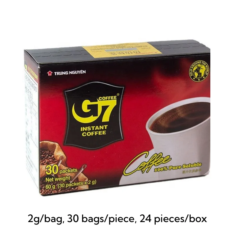 Wholesale Vietnam 30 Sachets Pure Soluble Black Coffee Powder American Style Instant Coffee