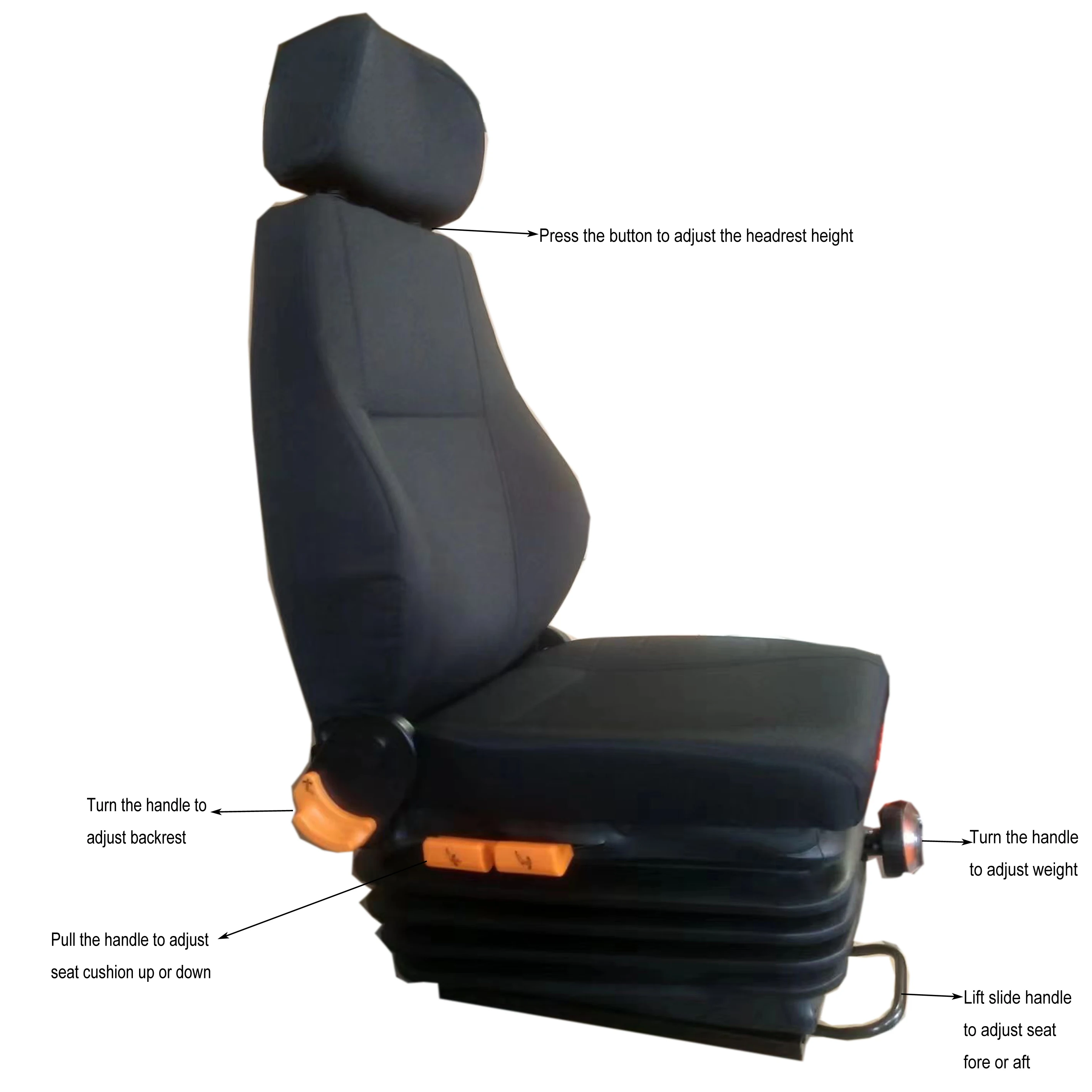 Factory outlet  Mechanical Suspension  Construction Seats Heavy plant seats volvo truck heavy duty seat