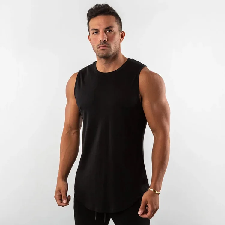 Custom Cotton Workout Tank Top For Men Fit Summer Muscle Singlet Sleeveless Travel Vest Plus Size Gym Cut Off Mens Tank Top