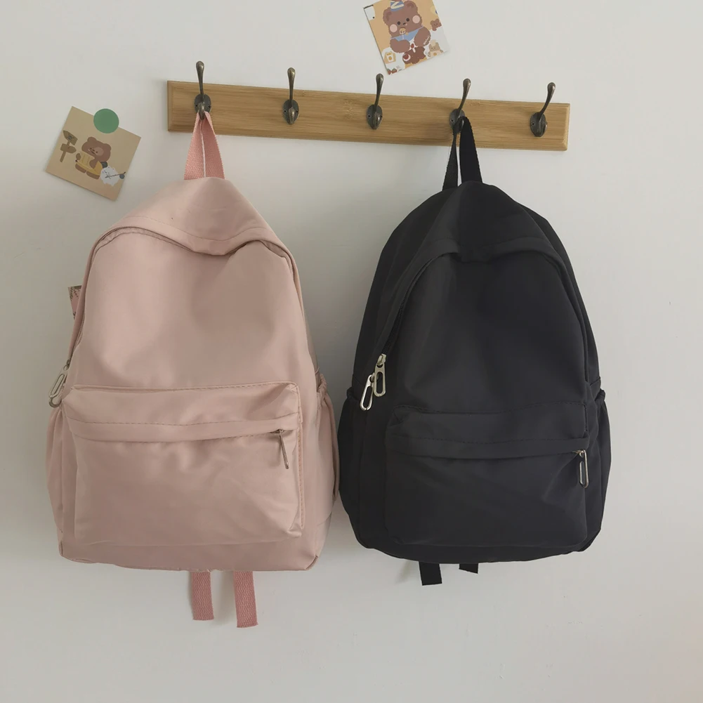 Wholesale pure color custom backpack other backpacks nylon causal backpacks for girls