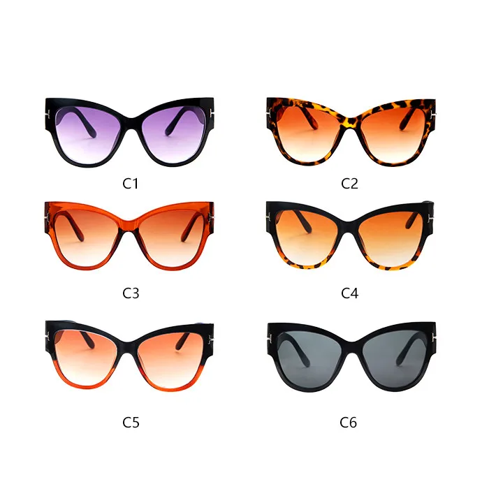 2022 Fashion Vintage Gold T Large Shades Black Sexy Irregular Frame Cat Eye Sunglasses Oversized Sunglasses Women