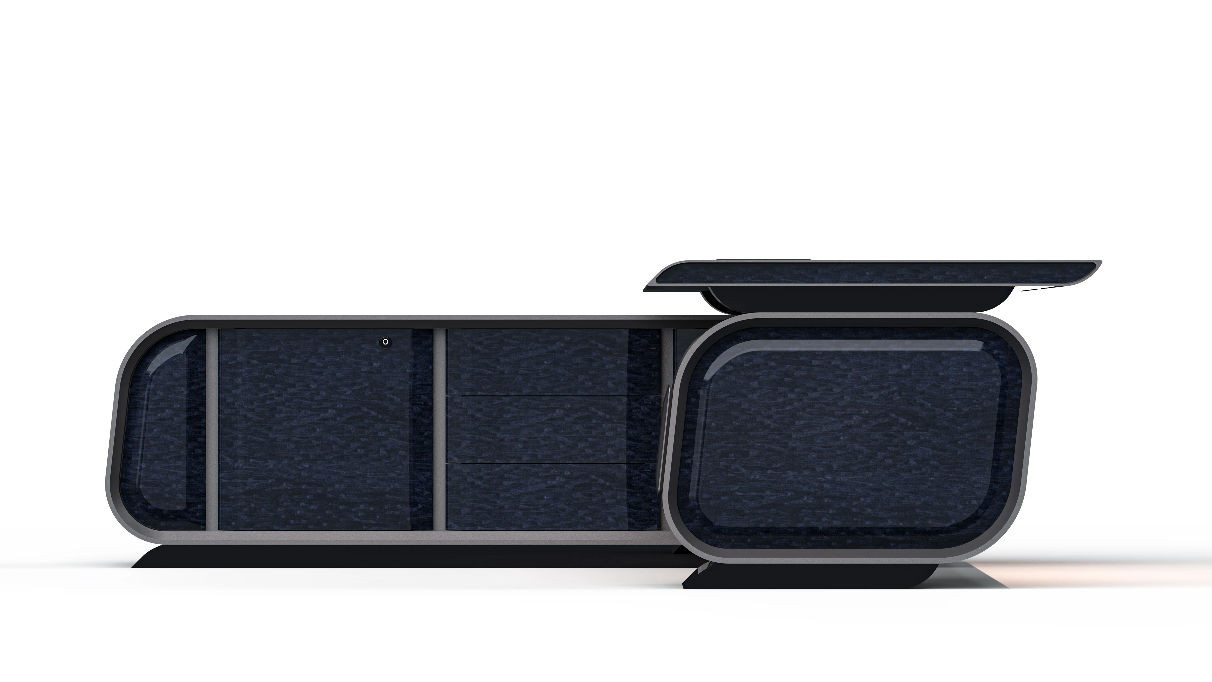 Уникальный персональный свет роскошный драгоценный павлин синий металлик Беспроводная зарядка технология блокировки отпечатков пальцев настольный стол