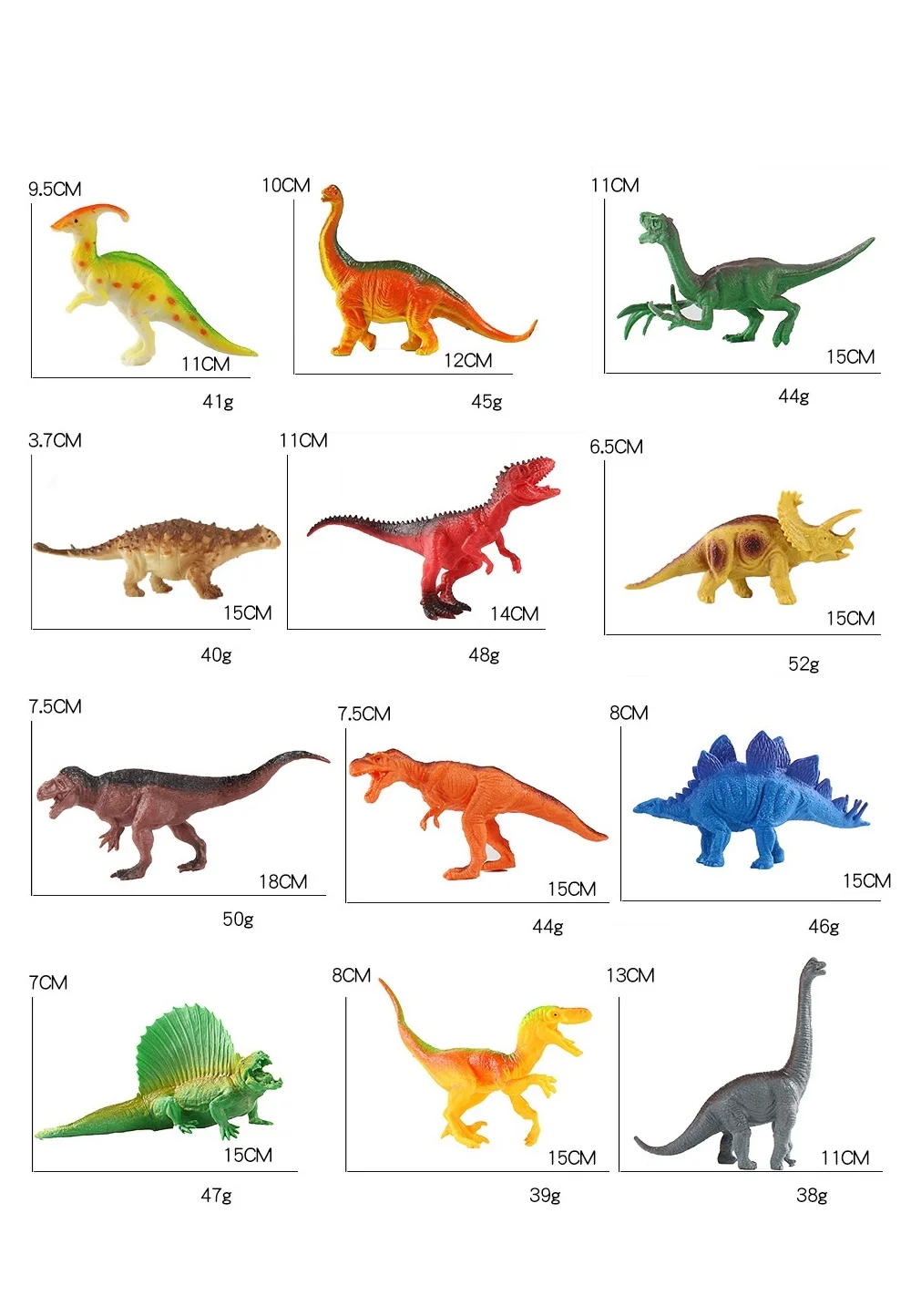 Hot selling 12 pcs Dinosaur Model Popular Dinosaur Toys Set Mats Education Children Toy