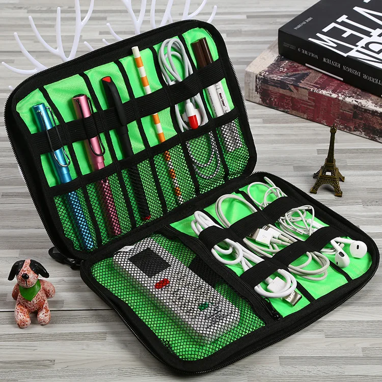 Multi-Functional Portable Charger Usb Data Cable Digital Nylon Organizer Storage Bag For Accessories Headset