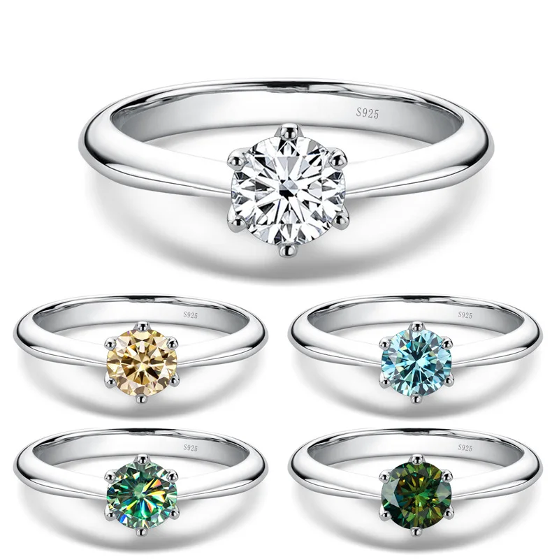 Jewelry factory wholesale fine gemstones Moissanite diamond hot sale 925 silver ring